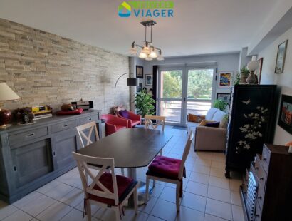 salon vue cuisine appartement viager occupé Aurillac